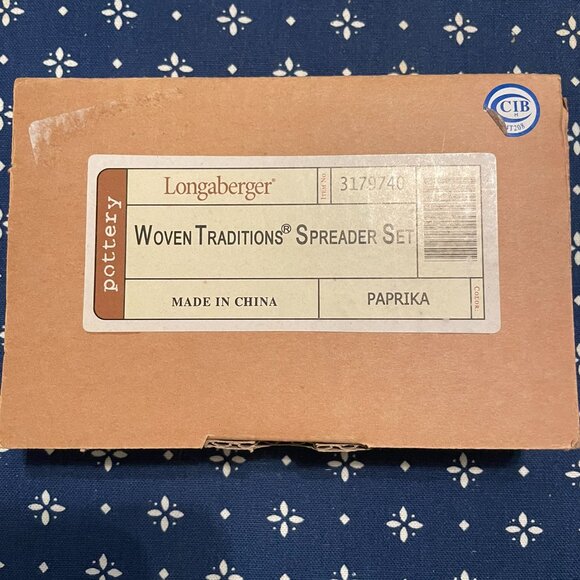 Longaberger Woven Traditions Spreader Set Paprika - Picture 2 of 3